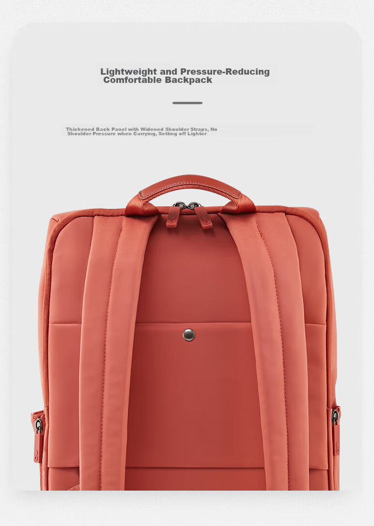 Echolac Couple's Laptop Backpack, Fashionable Trendy Backpack, Travel Simple Casual Women's Schoolbag, Orange, 16 Inches, CKP602 12