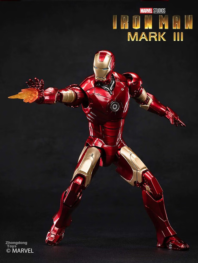 Marvel Iron Man MK3 Action Figure, 10th Anniversary Edition, Collectible Articulated Model Display Piece 12