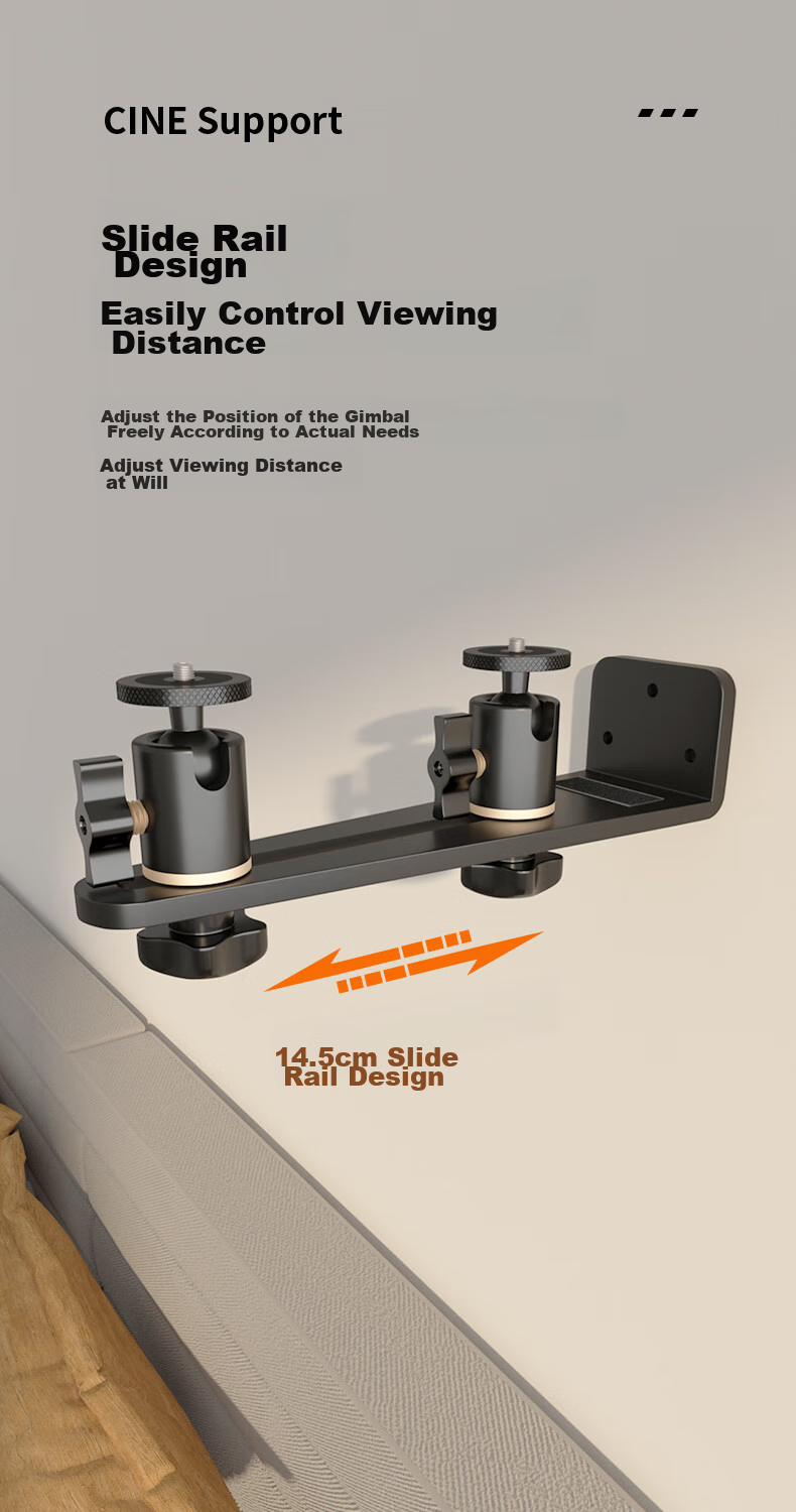 CINE Projector Wall Mount Bracket, Home Bedside Wall-Mounted Bracket, Suitable for XGIMI, JmGO, Dangbei, Fengmi, Xiaomi, Xiaoming Projectors, Cloud Platform Bracket, Hanging Bracket PB26 6