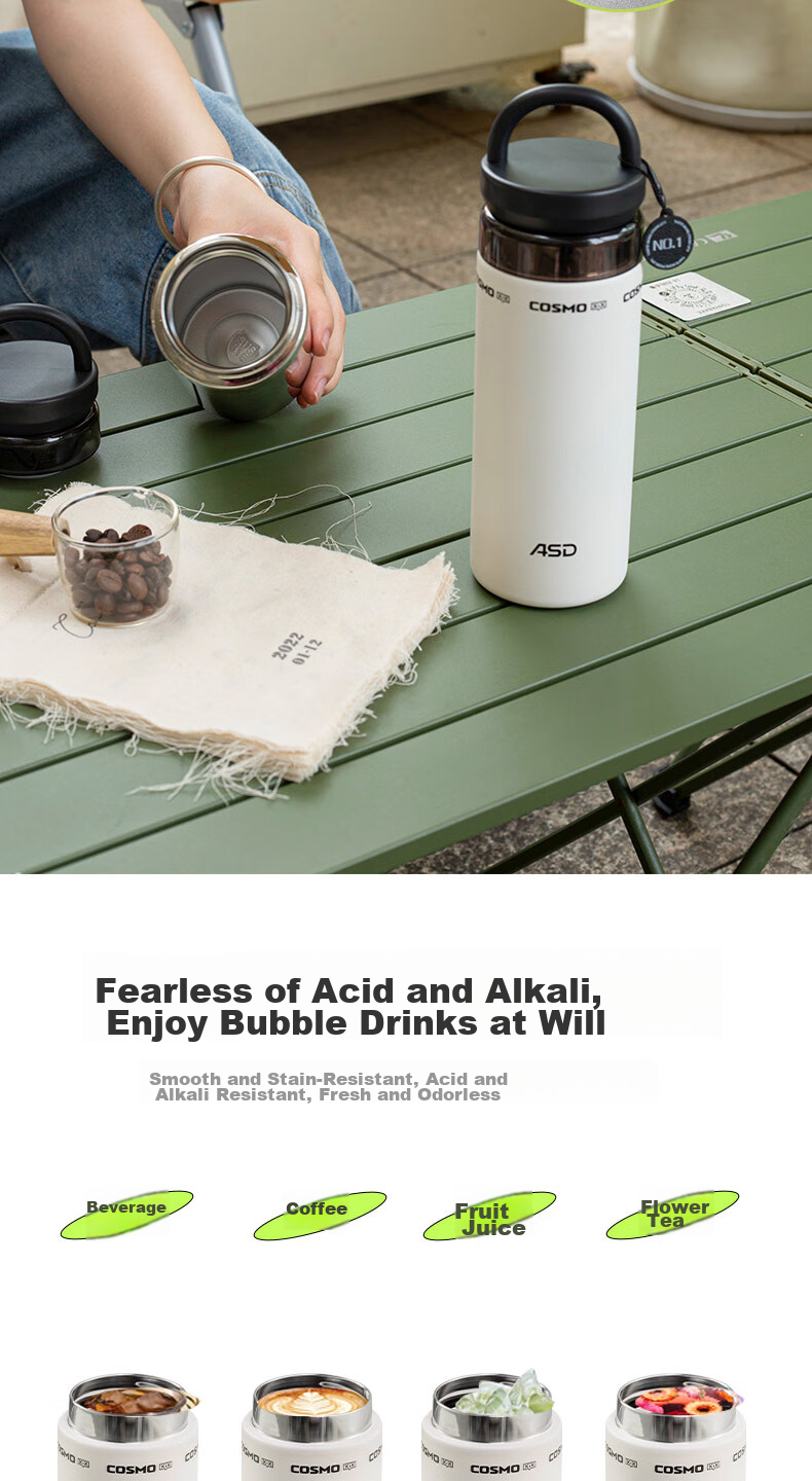 ASD Outdoor Sports Portable Insulated Cup for Home, Office, Students, Water Bottle with Long-Lasting Heat Retention, 400ml, RWS40B18WG-W 9