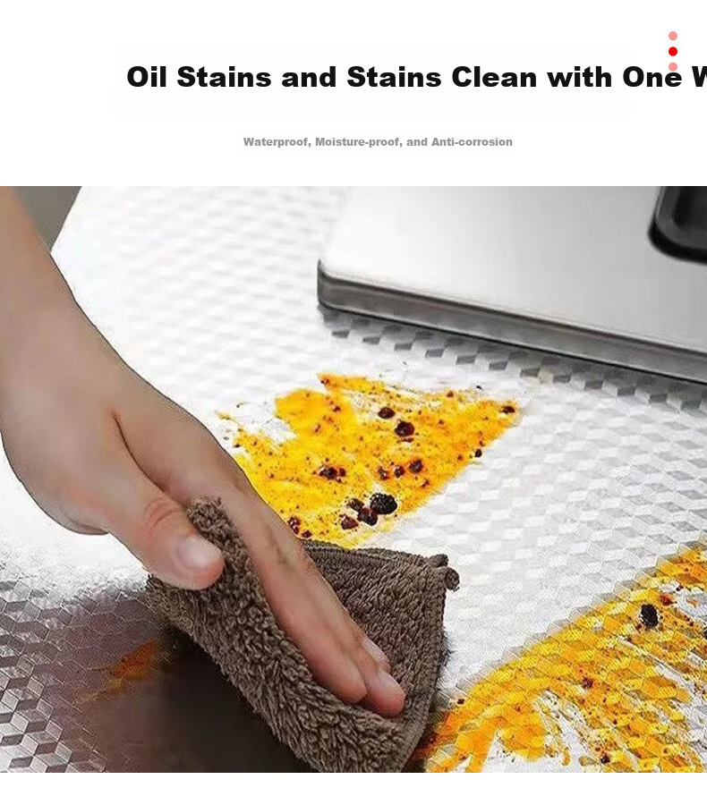 Xiruo Kitchen Oil-Proof Sticker, Heat-Resistant Aluminum Foil Paper, Stove Wall Wallpaper, Drawer Waterproof And Moisture-Proof Self-Adhesive Cabinet Film 7