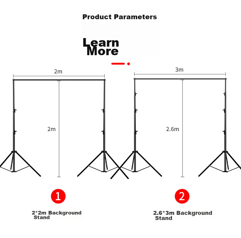 YOUFES YH1A 2*2 Meter Live Streaming Photography Backdrop Stand, Green Screen Stand, Chroma Key Backdrop, Photo Background Cloth Stand, Specialized Photography Equipment for Portrait And ID Photos, Thickened Telescopic Gantry Frame 21