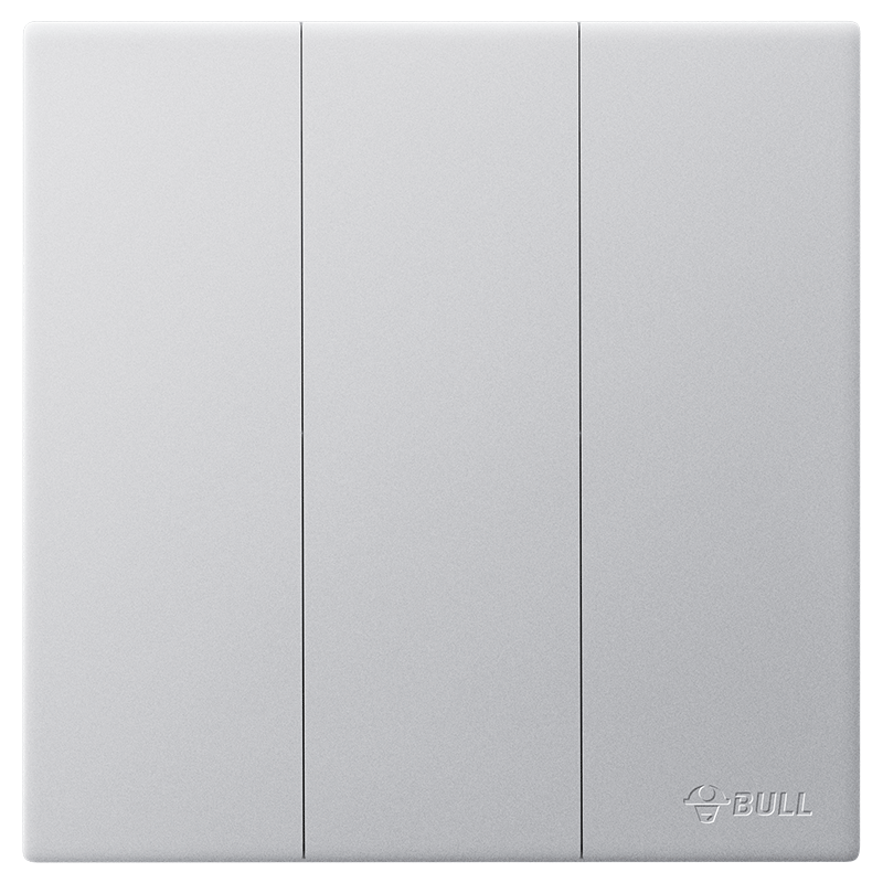 BULL Switch Socket, G60 Series Three-Way Single Control Switch, Ultra-Thin Large Panel Switch, G60K311, Space Silver