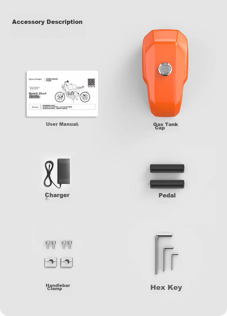 Baofengqishi Youth Electric Motorcycle Two-Wheel Electric Toy Car for Ages 6-16, Rideable Adult Birthday Gift S9 Exploration Orange 16
