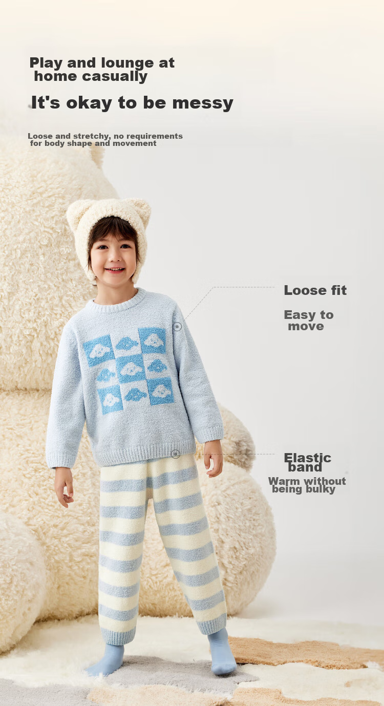 BALABALA BalaOne Children's Home Wear Set, Boys And Girls Winter Half-Fleece Warm Set, 208425171204 5
