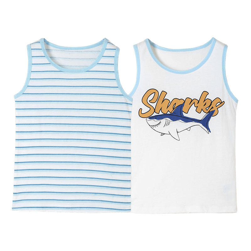 Dingguagua Boys' Vest, Pure Cotton Children's Undershirt, Belly Protection, Sleeveless Undershirt for Toddlers And Older Children, 6421 130