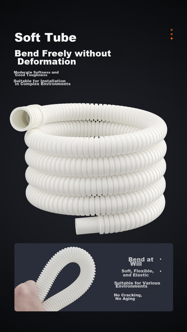 Muvi Air Conditioner Drainage Pipe Extension Tube, Anti-Aging Outdoor Unit Condensation Drip Water Hose Drainage Pipe, 2 Meters 5