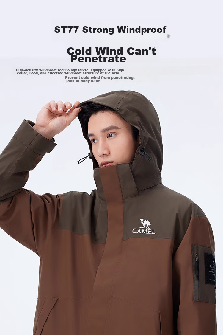 CAMEL Outdoor Hardshell Jacket AK80 Three-In Waterproof Mountaineering Coat for Men And Women, Tibet Travel Outerwear A34CATR808 8