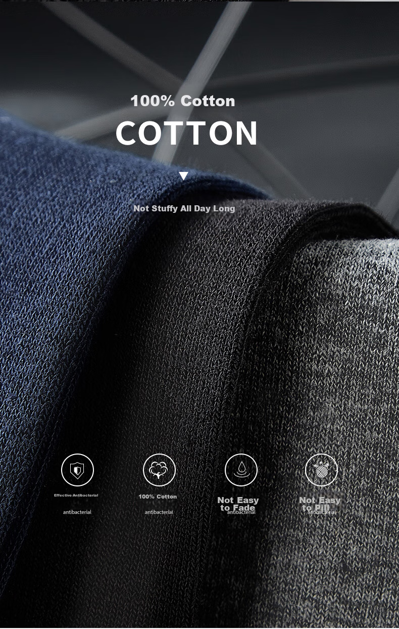 Hengyuanxiang [Hot Selling 200,000] Men's Socks, 100% Pure Cotton, Business Elite Mid-Calf Socks for Men, Sweat-Absorbing And Breathable, Spring And Summer 7