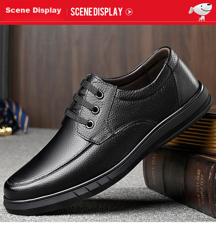 EGCHI Men's Leather Shoes, Business Casual Formal Shoes, Work Wear-Resistant New Style Shoes, Slip-On Style, Size 40, Model 8823 20