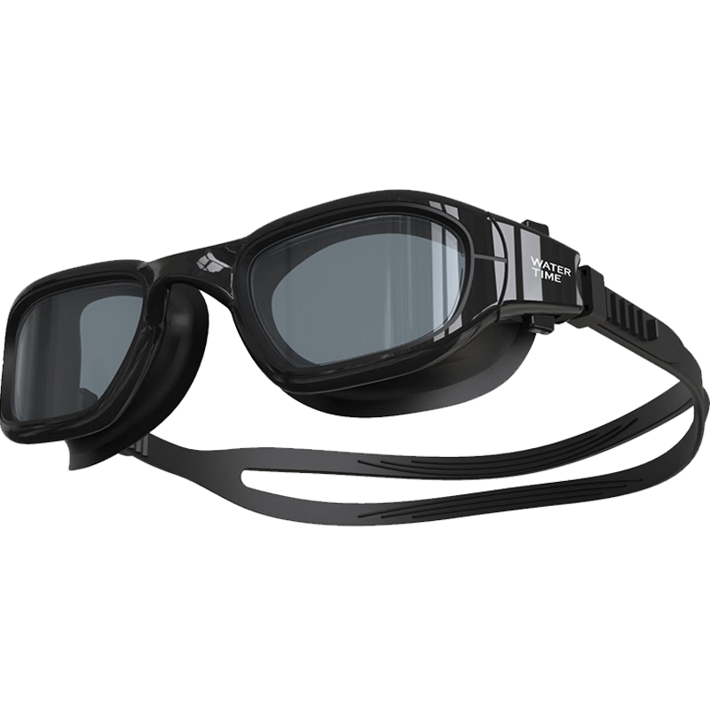WATERTIME / Shuichuan Swimming Goggles, Large Frame Anti-Fog Prescription Swimming Glasses for Men And Women, Professional Training Swim Glasses, Black, 250 Degrees