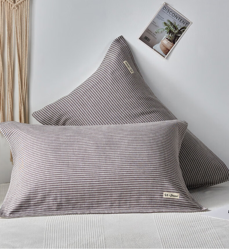 Hengyuanxiang Pure Cotton Gauze Pillowcase, Three-Layer All-Cotton Pillowcase, Breathable, Sweat-Absorbing, Soft, Single Piece, 52*75cm 3