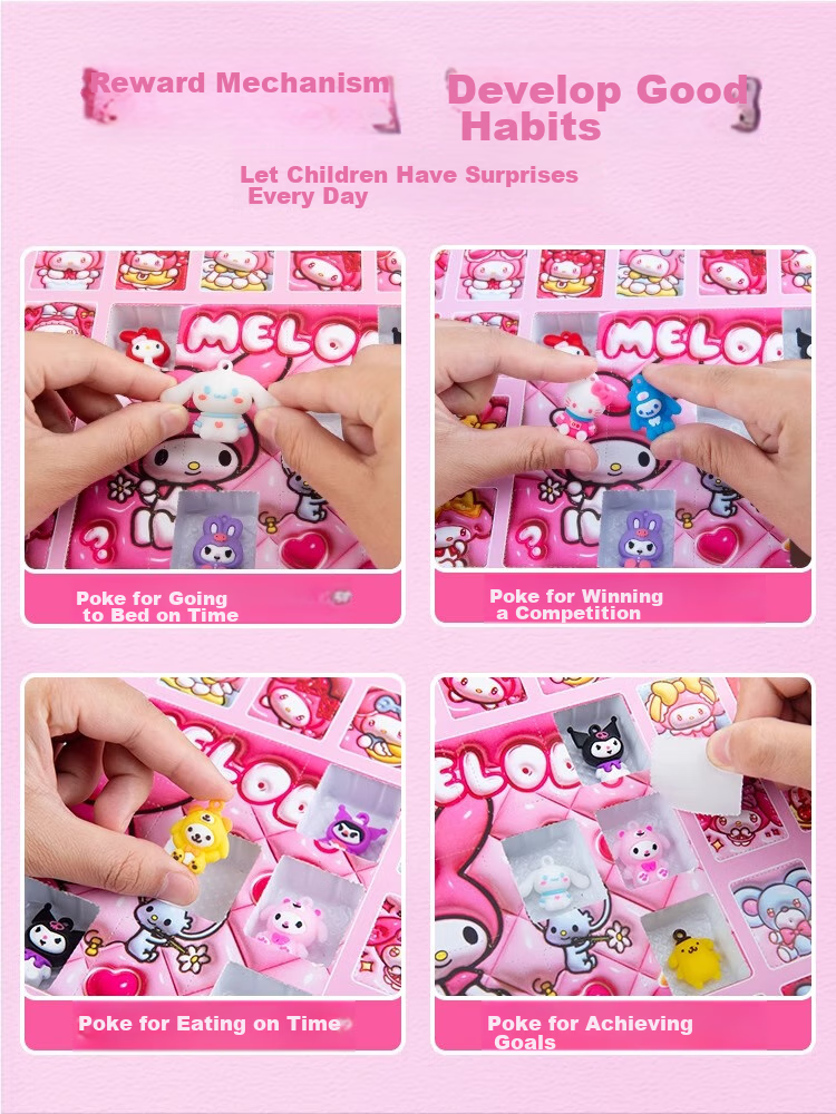 Shangmeibeibei Melody Hole-Punch Blind Box, Poke-A Game, Children's Raffle Box, Squeeze Toy, Girls' Toys, for Ages 3-6, Birthday Gift 4
