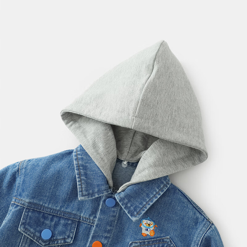 Ciciibear Boys' Denim Jacket, Baby Spring And Autumn Hooded Coat, Children's Autumn Clothing, Fall Season Wear