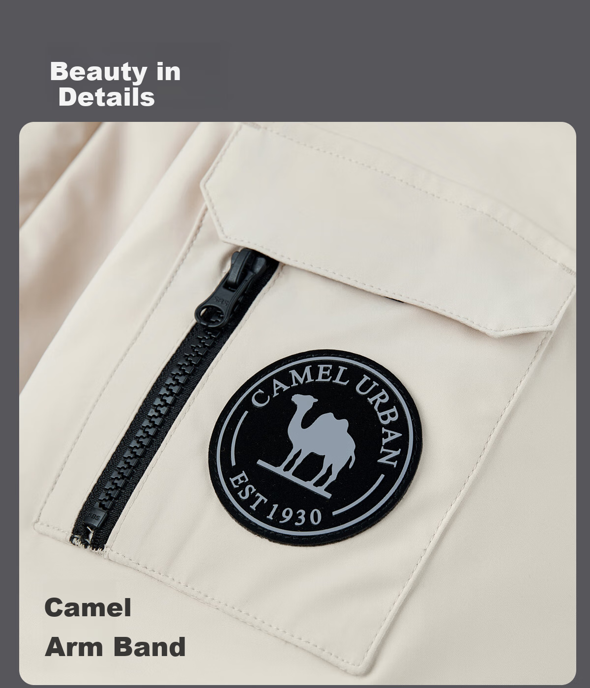CAMEL Men's Clothing, Large Fur Collar down Jacket, Winter Thickened Workwear Outdoor Warm Windproof Coat, M34CS01643 22