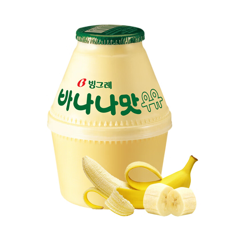 宾格瑞（BINGGRAE）香蕉牛奶238ml*4瓶 韩国进口坛子奶 早餐奶 儿童奶 学生奶 低温奶