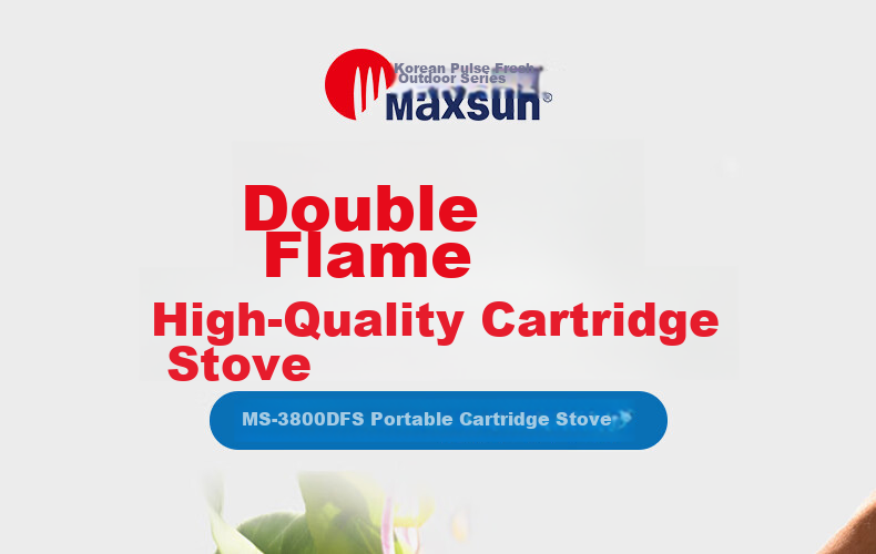 Jauto MAXSUN Portable Cassette Stove MS-3800DFS Outdoor Barbecue Butane Gas Stove, Silver Gray 1