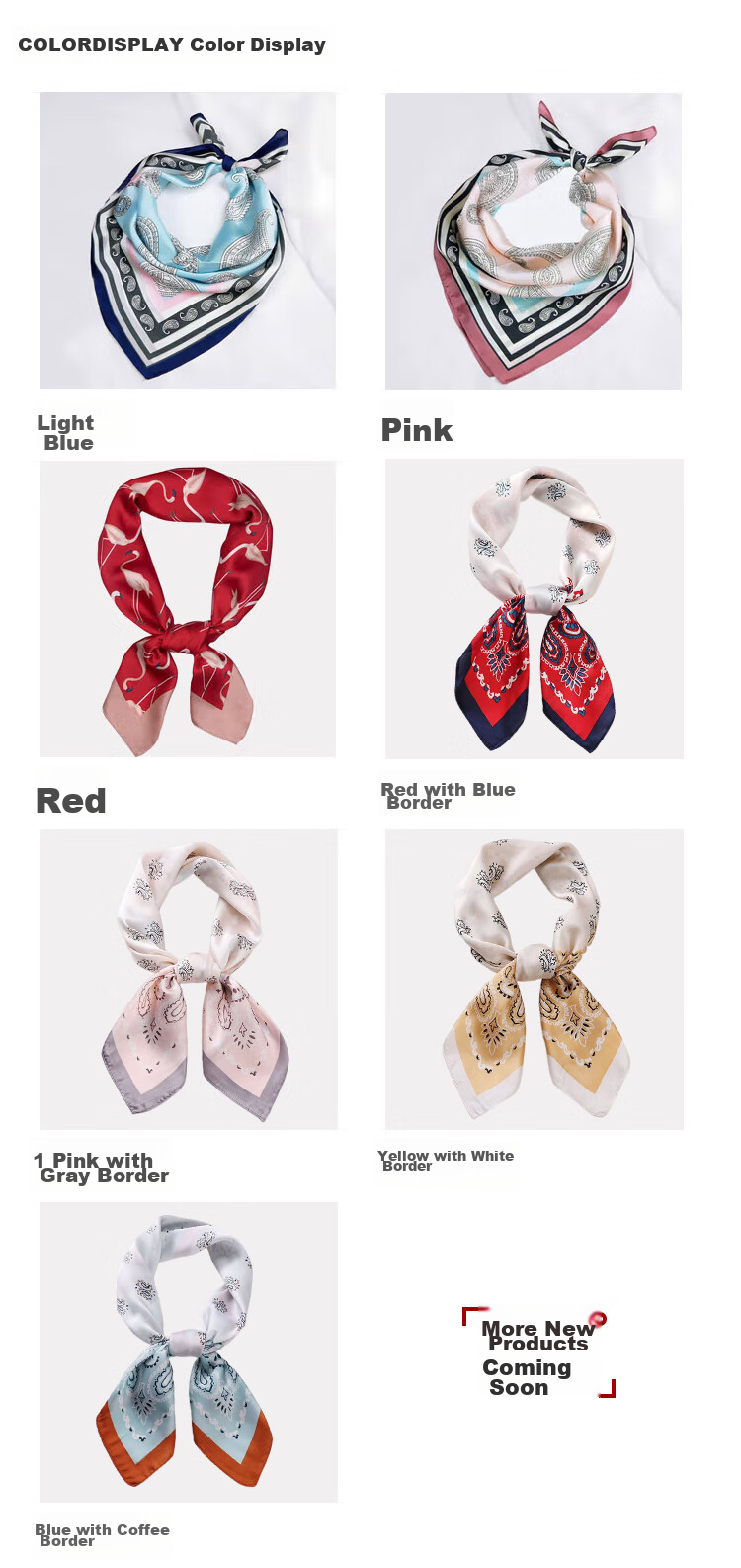 GLO-STORY Silk Scarf for Women, Fashionable Elegant Small Square Scarf Versatile Elegant Decorative Neck Scarf WSJ814049 Red 7