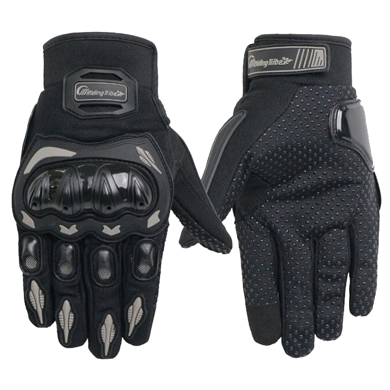 BIKEBROS Motorcycle Riding Gloves, All-Season Anti-Fall Wear-Resistant Racing Gloves, Touchscreen Compatible, Summer Motorcycle Gear, Black, XL Size