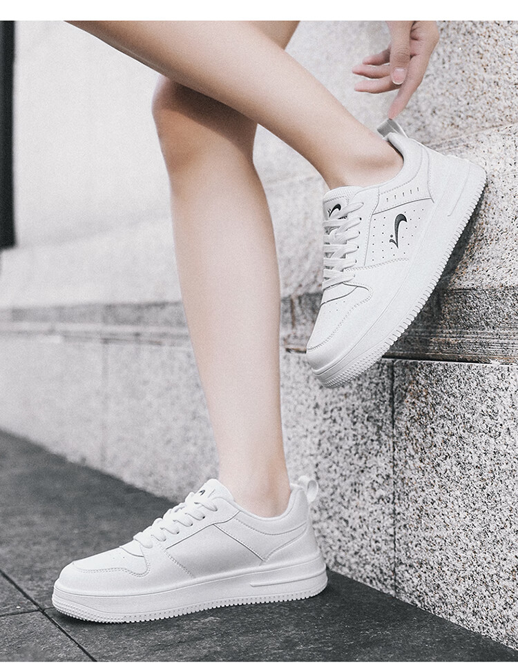 Guirenniao Women's Sneakers New Couple Casual Shoes Thick Sole Sports Shoes White/Black Size 38 29