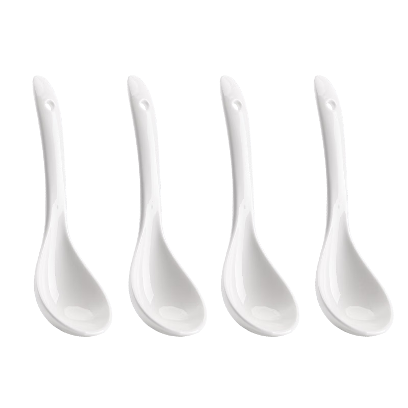 MAXCOOK Rice Spoon And Soup Ladle, Ceramic Spoons, Tablespoons, Soup Spoons, Serving Spoons, Dishwasher Safe, Set of 4 MCCU2387
