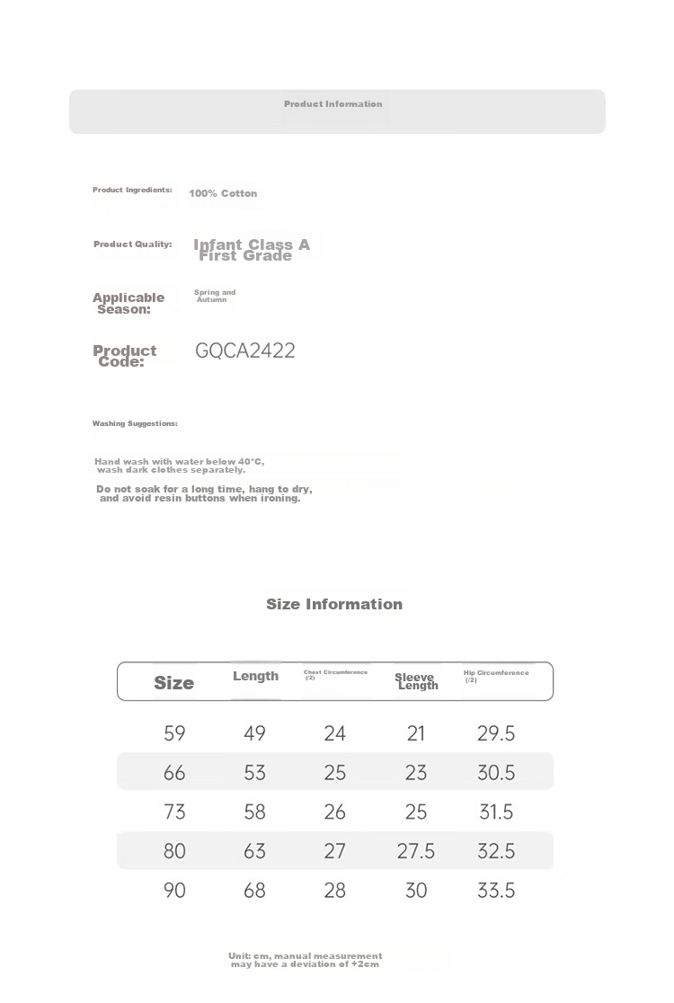 Guaiqixiong Infant Pure Cotton Onesie for Spring And Autumn, Long-Sleeve Seamless Romper for Baby Girls, Home Bodysuit, Crawling Suit, Base Layer, Spring Outfit, Pajamas 7