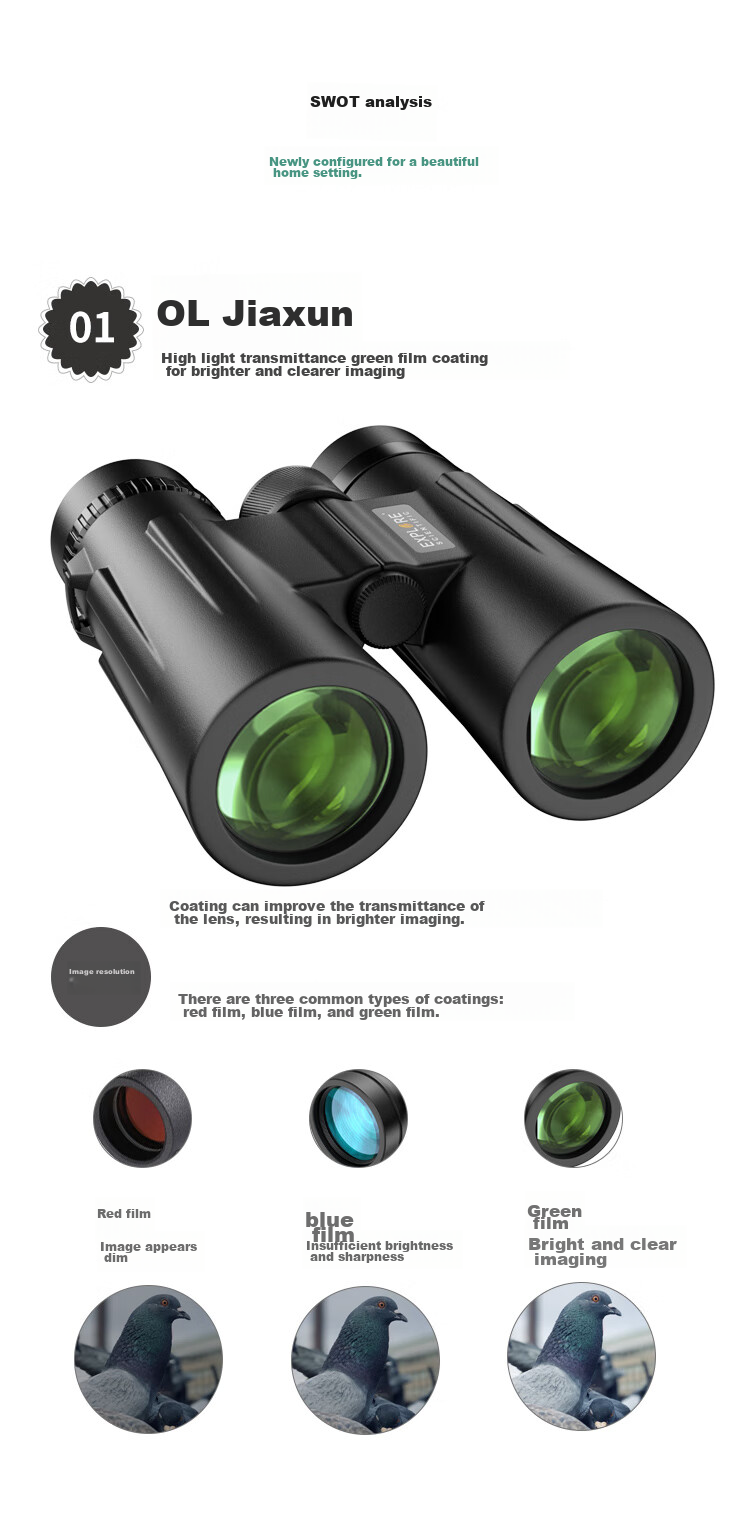EXPLORE SCIENTIFIC Professional Binoculars 10x42 High Definition High Light Night Vision Outdoor Concert Birthday Gift 13