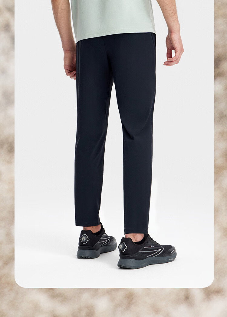FILA Official Men's Knitted Pants, Summer Basic Simple Straight-Leg Sports Fitness Trousers 16