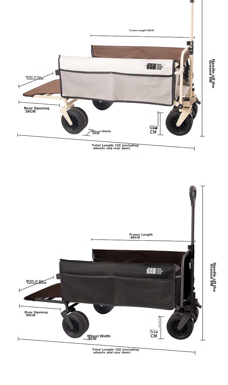 TAN XIAN ZHE Camping Cart, Rear-Opening Small Pull Cart for Kids, Grocery Shopping, And Pets 15