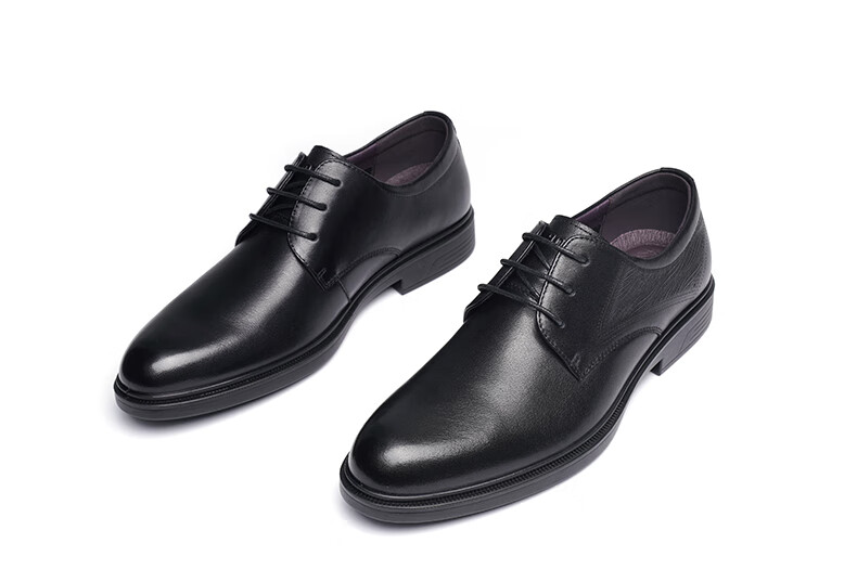 RED DRAGONFLY Top-Grain Leather Formal Business Dress Shoes, Soft Leather Office Derby Shoes, Men's Wedding Shoes WTA13124, Black, Size 42 12