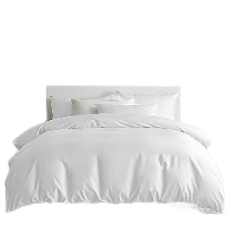 Yuanshenghuo Pure White Hotel Bedding Set, 60S Pure Cotton Bed Sheet And Duvet Cover, Specialized for Procurement by Government Agencies, Suitable for 1.8-Meter Bed