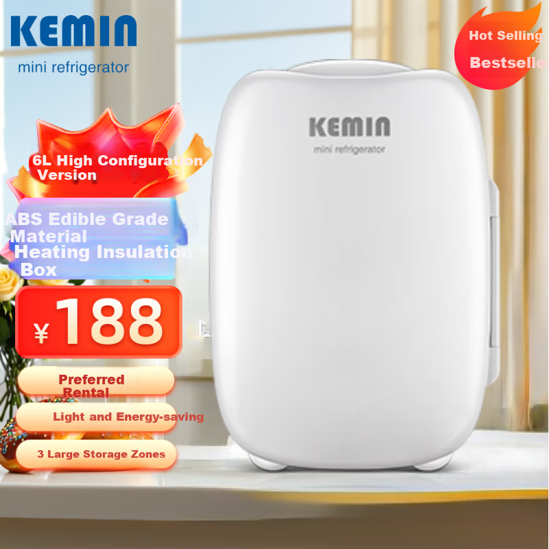 Kemin 6L Heating And Insulated Box, Mini Home Dormitory Office Cooler Cabinet, Small Refrigerator for Rental Apartments, Upgraded Versio