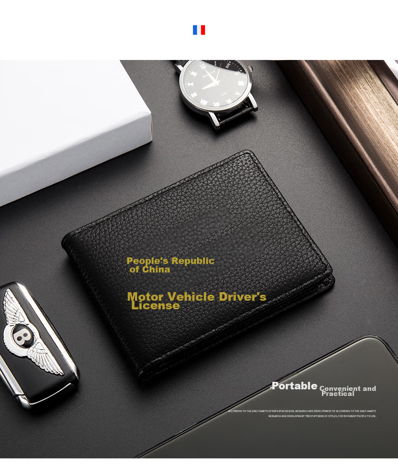 Meizhouyeniou Driver's License Holder, Leather Card Holder, Top-Grain Cowhide Wallet, Black Birthday Gift for Boyfriend 4