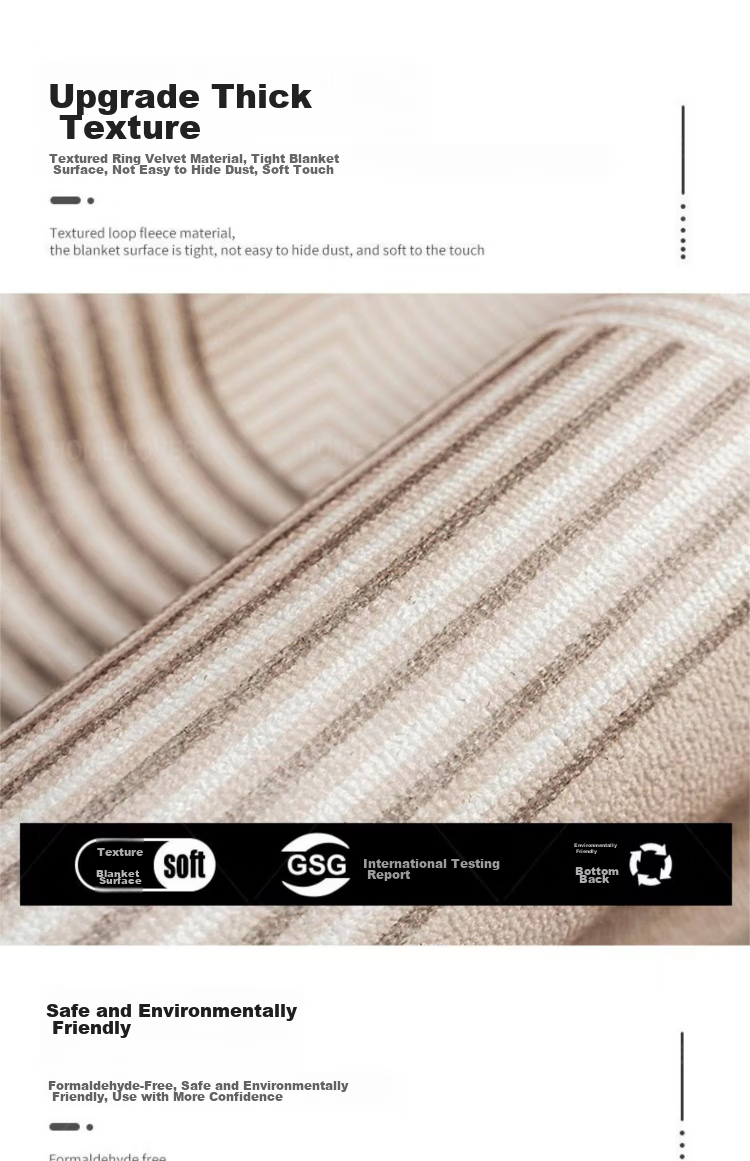 MOON TIME Belgian Velvet Living Room Carpet, Stain-Resistant, Non-Slip, Easy to Clean, Crimea Pattern, Simple Lines, 200*300cm 7