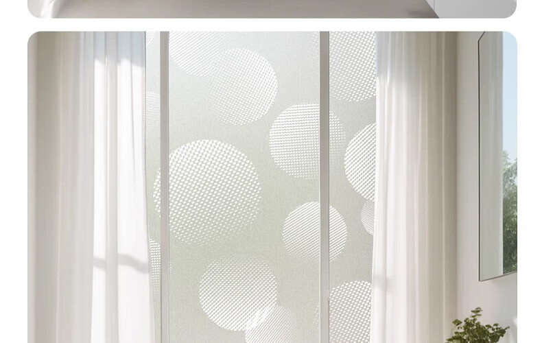 Zichen Window Static Cling Frosted Film, Light-Transmitting But Opaque Window Sticker, Glass Decal, Bathroom Privacy Film 43