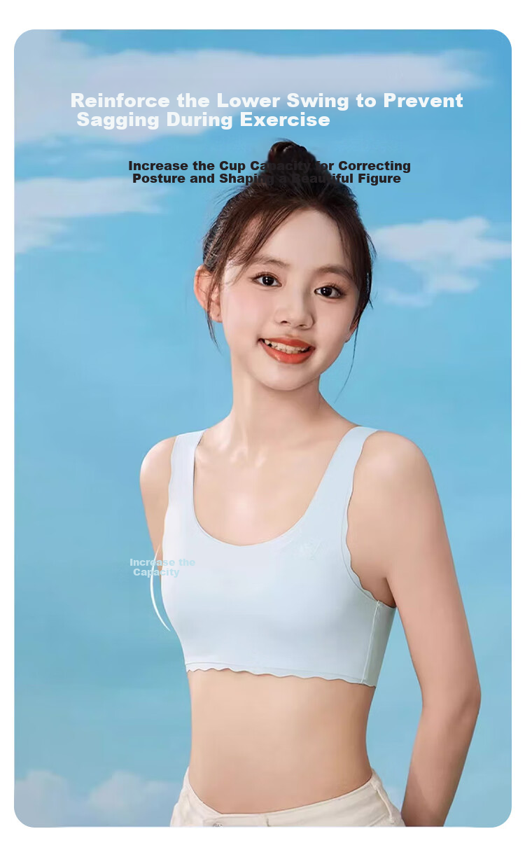 FitonTon, 2 Pieces of Girls' Underwear, High School Student Puberty Bra, Teen Sports Vest, Children's Student Underwear Bra 4