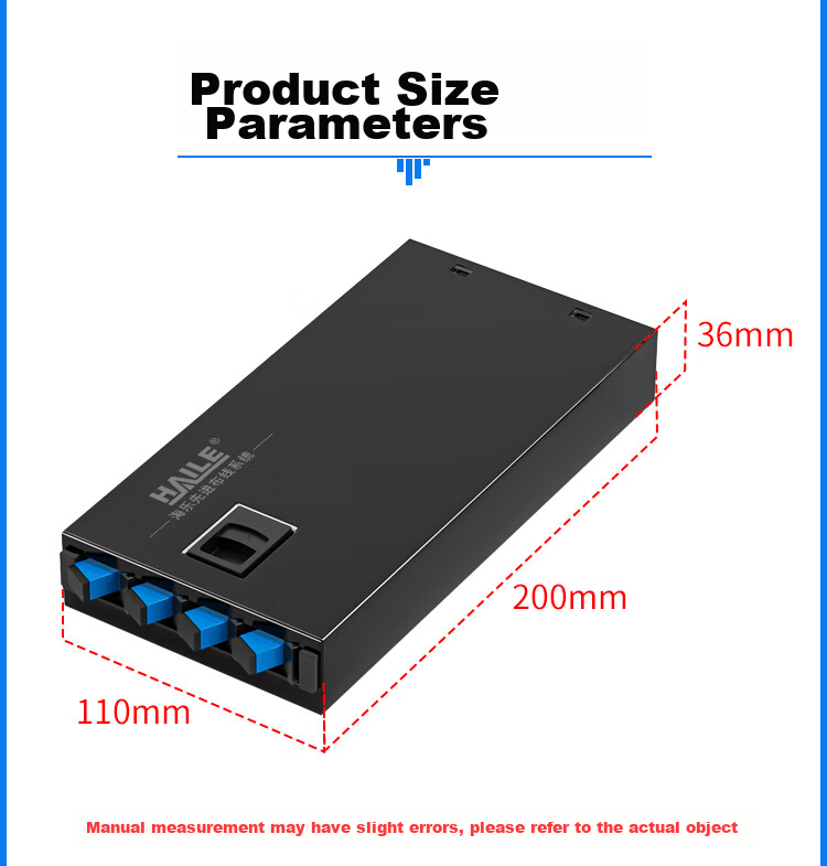 HAILE 4-Port Fiber Optic Terminal Box Empty Box, Pigtail Box, Fiber Optic Fusion Splice Box, Fiber Optic Patch Panel, Universal Flange Style for SC/FC/LC, P1-4 12