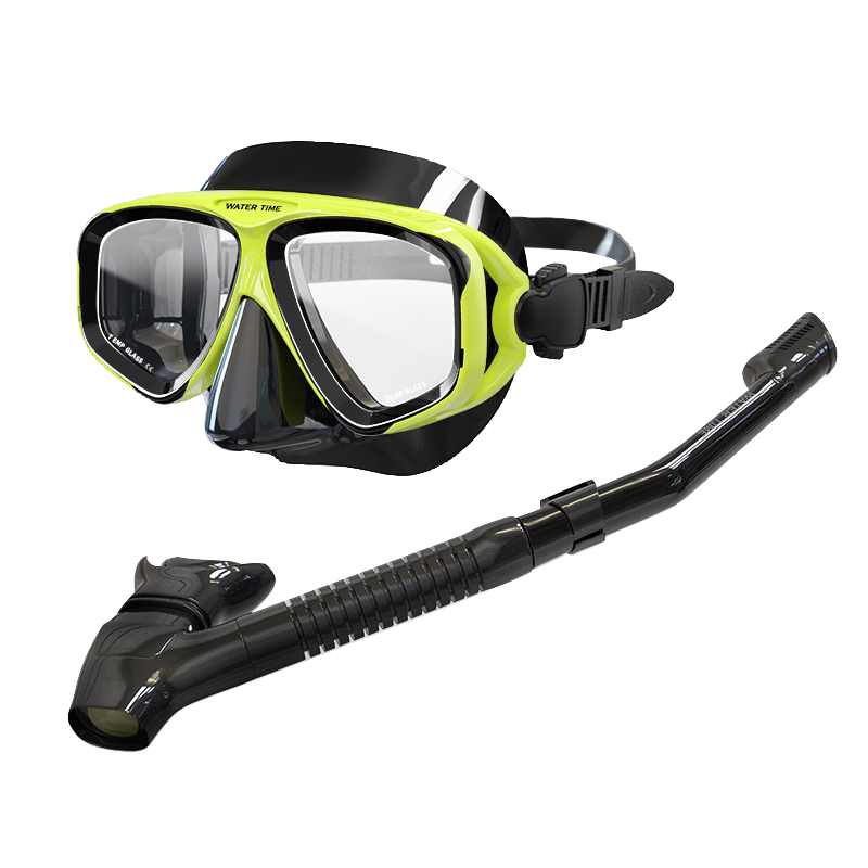 WATERTIME / Shuichuan Diving Equipment Set Including Scuba Mask, Full Dry Snorkel, Underwater Respirator, And Swimming Goggles