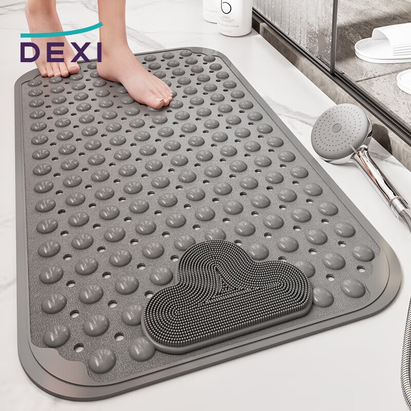 DeXi Bathroom Non-Slip Mat, TPE Bathroom Mat, Shower Room Specialized, Elderly Bathing Anti-Fall Floor Mat, 40x70cm