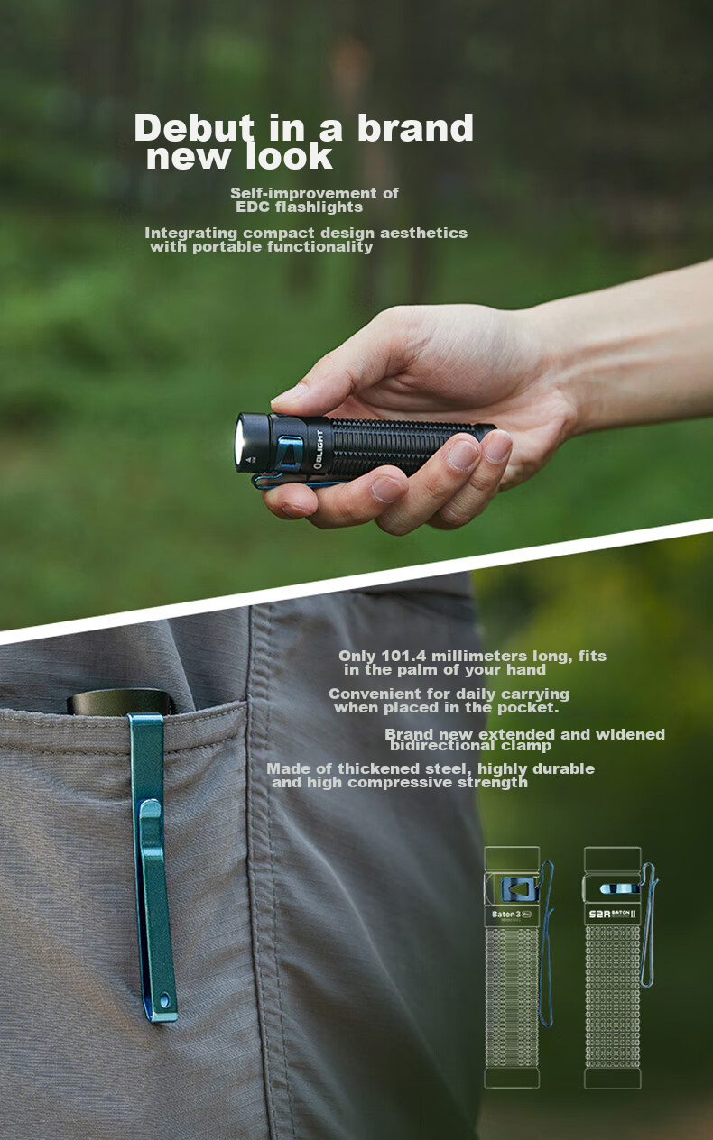 OLIGHT Baton 4 Pro Compact High-Intensity Flashlight Long Battery Life Portable Outdoor Emergency Light 4