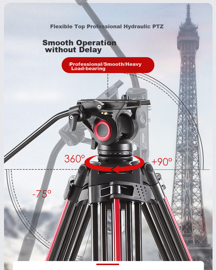 Milibo MTT615A Camera Lightweight Aluminum Alloy Tripod, Portable Photography Tripod for Mirrorless And DSLR Cameras, Bird Photography Camera Stand with Hydraulic Pan Head Kit 7
