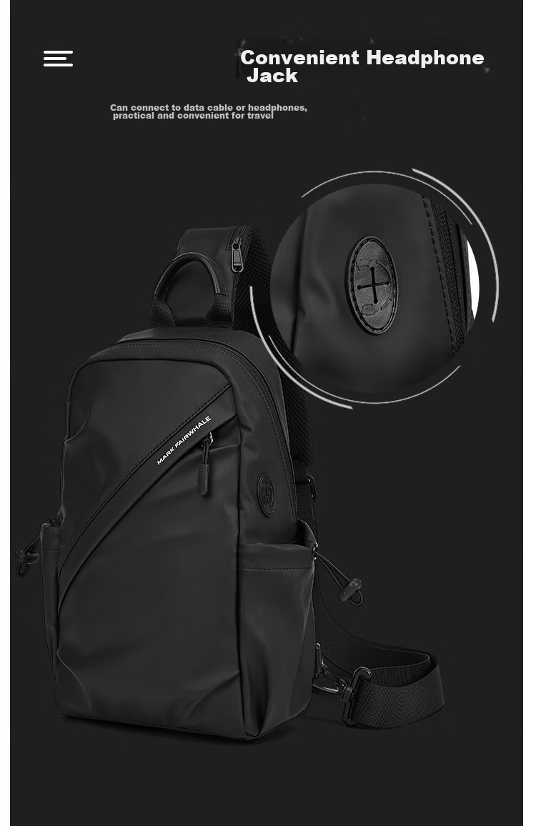 MARK FAIRWHALE High-End Crossbody Bag for Men, Shoulder Bag, Chest Bag, Motorcycle Riding Bag, Large Capacity Water-Resistant Commuter Satchel 16
