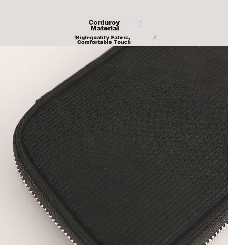 KOKUYO Pancake Bag PANCASE Pencil Case, Large Capacity Stationery Organizer for Students, Multifunctional Layered Storage Pouch, Corduroy Portable Pencil Box, Black, 1 Piece, WSG-PC132D 8