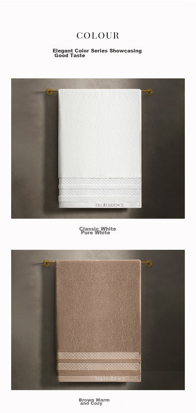Canasin Antibacterial Bath Towel [First Class Series], 800g Thickened Quick-Drying Soft Adult Large Bath Towel, Brown, Sports 14