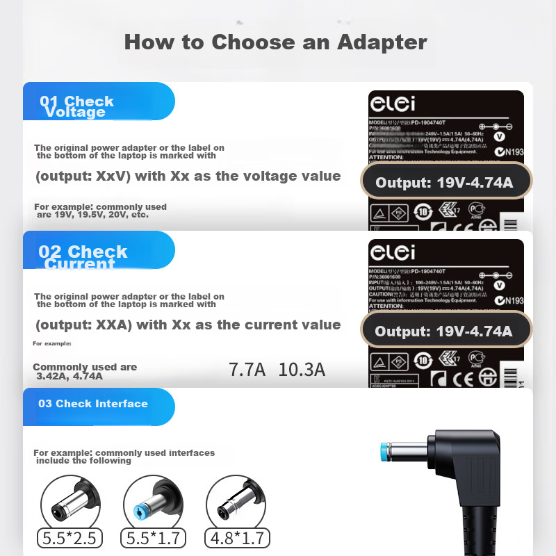 Зарядное устройство для ноутбука Elei, 90W, 19V 4.74A, разъем 5.5*1.7 мм, для Acer