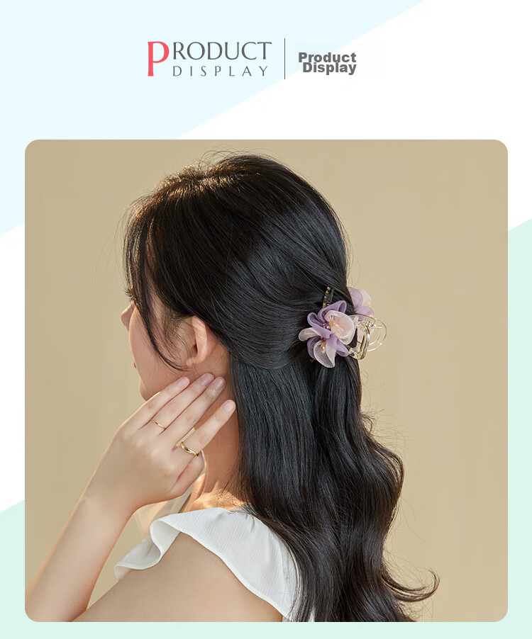 CHIMERA AB-Side Floral Hair Claw Clip, Shark Clip, Back of Head Hair Accessory, High-End Hairpin, Hair Ornament, Birthday Gift for Wome 11