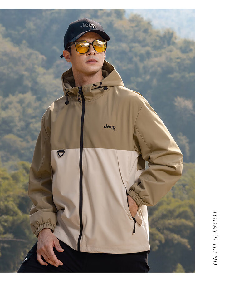 JEEP Outdoor Mountain Series Spring And Autumn 2026 Men's Sports Jacket, Loose-Fitting Hooded Cardigan Coat for Me 6