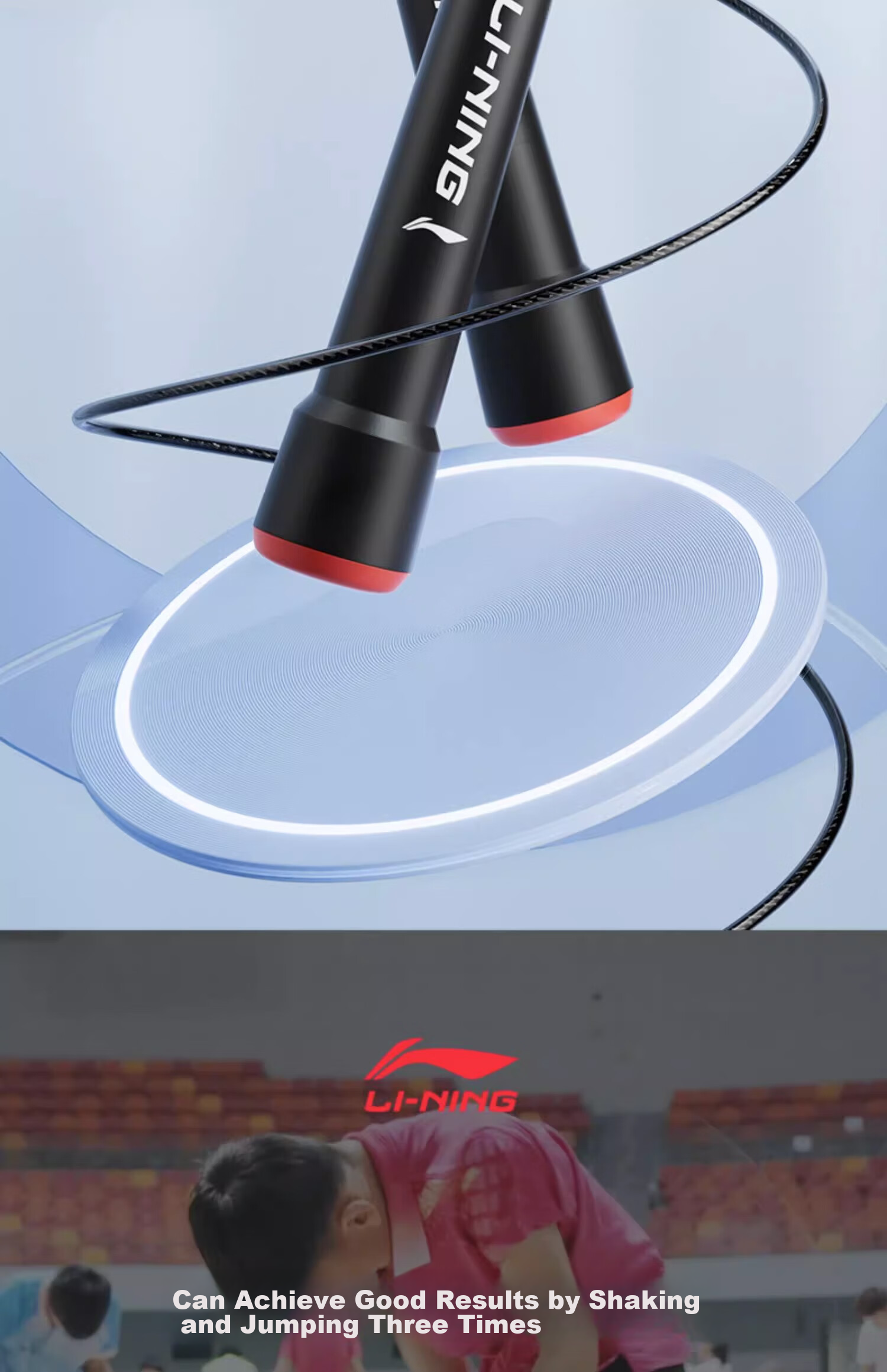 Li-Ning Speed Jump Rope for Competition, High School Entrance Exam Preparation, Weight Loss, Fitness, Professional Steel Wire Rope for Primary And Secondary School Students, Ultra-Light Double Swing Rope 2