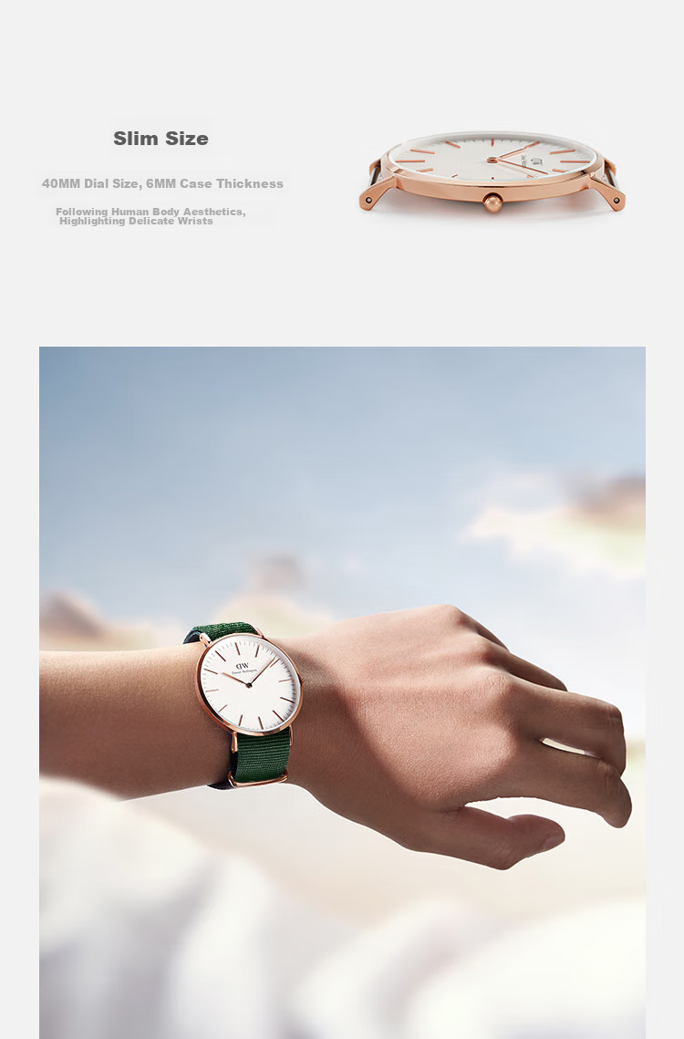 DanielWellington DW Men's Watch, Solid Color Woven Texture, Simple And Fashionable, European-Style Quartz Wristwatch, Birthday Gift for Boyfriend, DW150 4