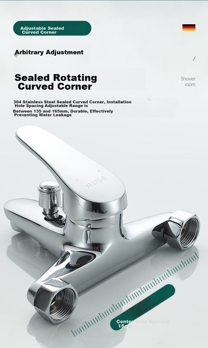 BSITN Bathroom Sink Mixer Tap, Hot And Cold Water Valve, Bathroom Shower Switch, Triple Mixing Faucet B7102 10